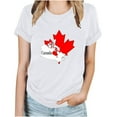 thumbnail image 1 of FAIWAD T-Shirt d'Été pour Femmes Fête du Canada Léger à Manches Courtes Col Rond T-Shirts Hauts Imprimé Graphique Blouses de Détente Basiques, 1 of 3