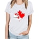 thumbnail image 1 of Camisetas de Manga Corta para Mujeres Canadá Día Hoja de Arce Impresión Básica de Verano Tee, Cuello Redondo Camiseta Casual, 1 of 3