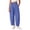 Blue(Women Pants), variant on Womens Gingham Check Wide Leg Pants Elastic Waist Drawstring Casual Lounge Trousers Pockets
