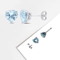 thumbnail image 5 of Everly Women's 4ct TGW Heart-Shaped Sky Blue Topaz Sterling Silver Solitaire Stud Earrings, 5 of 8