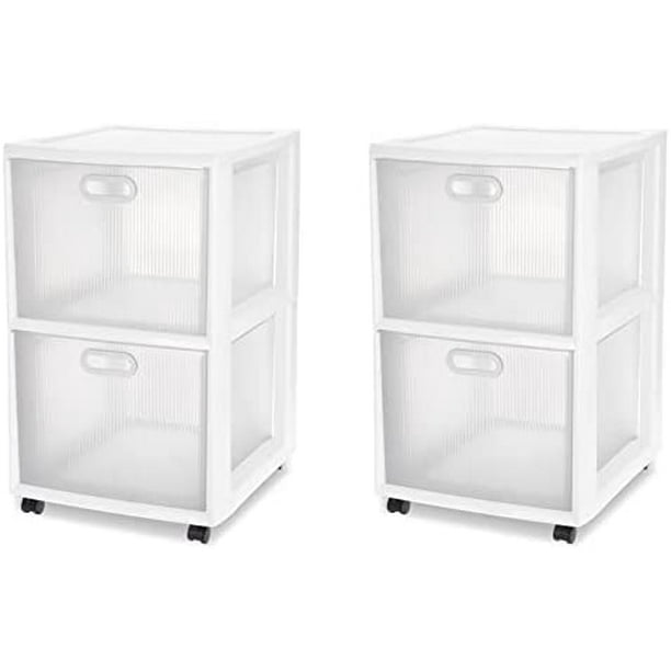 Ultra 2 Clear Drawer Plastic Rolling Storage Container Cart With ...