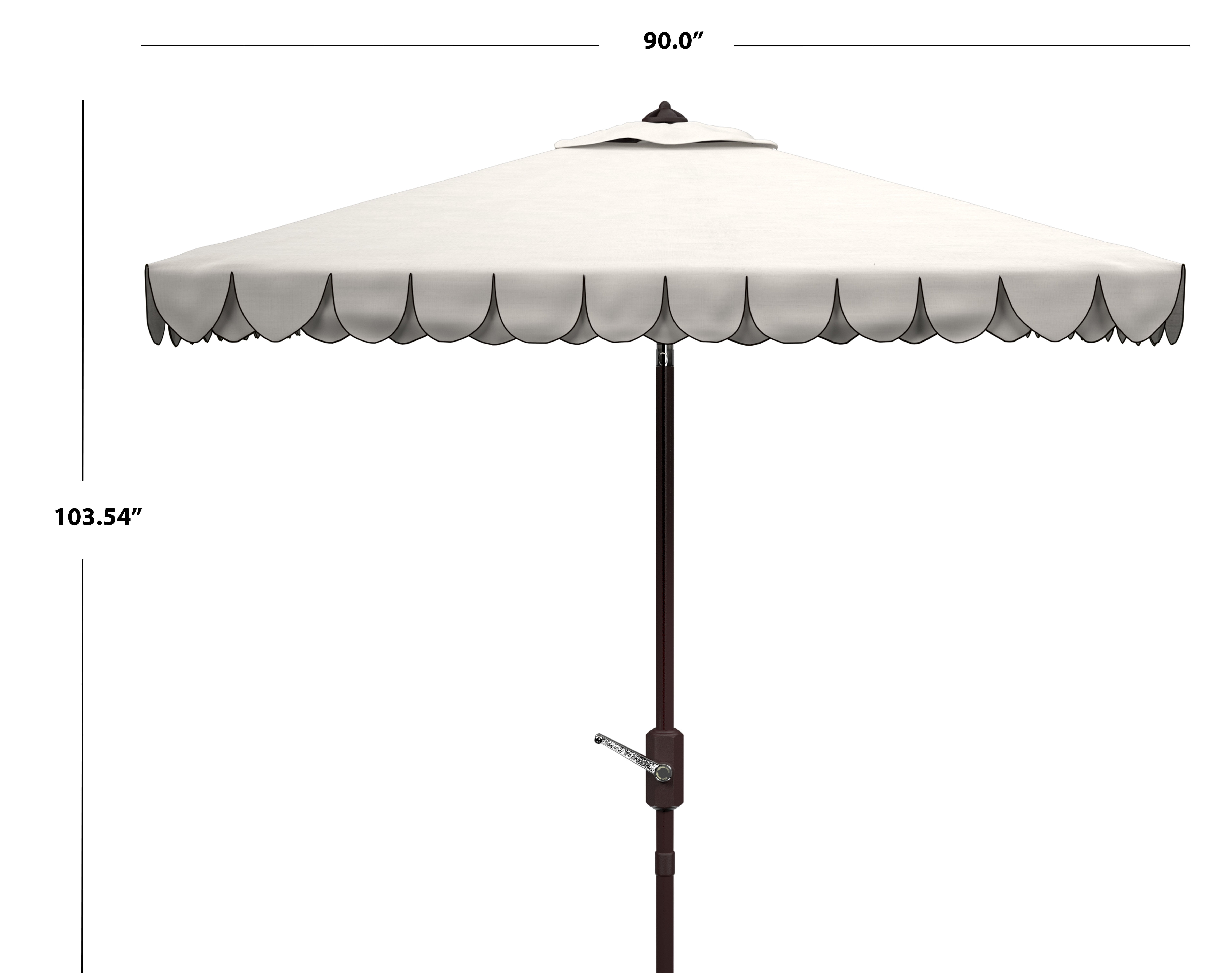 Safavieh Elegant Valance 103.54 in Solid Print Square Market Patio Umbrellas, UV Resistant