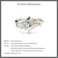 thumbnail image 5 of Gem Stone King 925 Silver and 10K Yellow Gold Ring Round Peach Morganite and Moissanite 0.92cttw (Size 7), 5 of 5