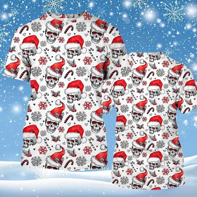 Camisas navideñas con estampado 3d de vacaciones para hombre, camisetas con cuello redondo, ropa de manga corta de verano para hombre, camisetas informales de gran tamaño para hombre, Top 2023