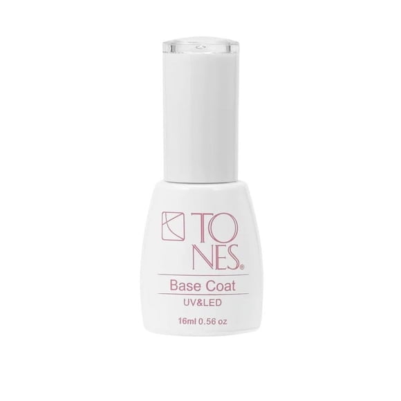 TONES Base Coat – Base de esmalte de uñas de gel suave de grado profesional para color de uñas de larga duración, parte superior y base, sin limpiar, fórmula de curado UV/LED, fuerte adherencia, diseñ