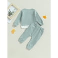 thumbnail image 4 of Bagilaanoe 2pcs Toddler Baby Boys Long Pants Set Contrast Color Long Sleeve T-Shirts Tops + Sweatpants 6M 12M 18M 24M 3T Kids Casual Outfits, 4 of 8