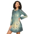 thumbnail image 3 of FORMRS Womens Long Sleeve Nightgowns Crew Neck Sleep Shirt Soft Pajamas Sizes S-3XL, Night Forest Scene, 3 of 8