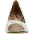 thumbnail image 3 of BONNIBEL WONDA-2 Womens Peep Toe Low Heel Glitter Slip On Dress Pumps, White, 10, 3 of 4