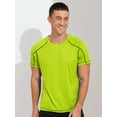 thumbnail image 5 of inlzdz Mens Rash Guard Shirts UPF 50+ Sun Protection T Shirt Short Sleeve Undershirt Quick Dry Muscle Tee Swimming Tops Fluorescent Green 5XL, 5 of 6