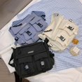 thumbnail image 7 of Sunyuer Kawaii Multi Pocket Canvas Messenger Bag, Waterproof Nylon Crossbody Shoulder Bag, Casual Large Capacity School Tote Bag for Travel Daily Use, 7 of 7