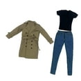 thumbnail image 4 of guohui 1/6 Scale Female Action Figure Doll Clothes Windbreaker + T-Shirt + Denim Shorts Khaki, 4 of 9