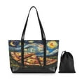 thumbnail image 7 of FORMRS Canvas Laptop Tote Bag for Women with 15.6" Computer Compartments Shoulder Handbag, Starry Pizza, 7 of 7