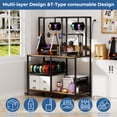 thumbnail image 4 of Double 3D Printer Workstation, Heavy-Duty Mobile Stand with Filament Storage, T-Type Holder & Lockable Wheels for Home Workshop, Large, 4 of 8