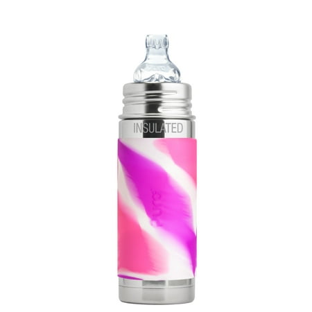 6 Oz Sipper Cups - Pura Kiki 9 Oz / 260 Ml Stainless Steel Insulated Sippy Cup With Silicone Xl Sipper Spout & Sleeve, Pink Swirl (plastic Free, Nontoxic Certified, Bpa Free)