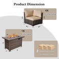thumbnail image 2 of TANGJEAMER 5 Piece Patio Furniture Set with Fire Pit Table, All Weather Outdoor Sectional PE Rattan, Patio Conversation Sets with Cushions for Garden Lawn Balcony(Beige), 2 of 7