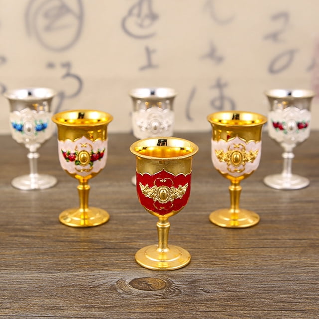 Copa de vino de temporada rosa, moderna, de forma única, resistente a roturas, de aleación de zinc, estilo europeo vintage, para beber whisky, artículos para el hogar.