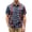 Blue, variant on Men’s Vintage USA Flag Print Short Sleeve Button Down Shirt, Regular Fit Patriotic Casual Summer Beach Pocket Shirt White XXL