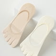 thumbnail image 5 of Womens Toe Separated Invisible Socks Breathable Cotton Silicone Grip Antislip Low Cut Not Show Design Boat Socks Hosiery, 5 of 9