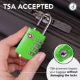 thumbnail image 3 of Tsa Luggage Locks (2 Pack) - 4 Digit Combination Steel Padlocks - Approved Travel Lock For Suitcases & Baggage - Green, 3 of 5