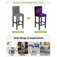 thumbnail image 3 of Purple Rose Bar Stool Covers Set of 2, Abstract Spring Flowers Vintage Black Stretch Washable Bar Chair Covers with Backs, Removable Pub Counter Height Chair Cover for Kitchen Dining Room Cafe, 3 of 7