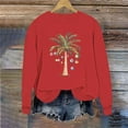 thumbnail image 6 of SYMOID Womens Christmas Oversized Cotton Sweatshirt, Palm Tree Bauble Print, Comfortable Red, S-XXL,Size L, 6 of 6