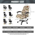 thumbnail image 7 of ZIATUBLES Computer Office Chair Covers Soft Washable Desk Rotating Chair Slipcover Coffee Chocolate Dessert Stretch Printed Home Chair Protect Cover with Snap Button, S,, 7 of 7