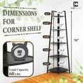 thumbnail image 2 of CAPHAUS Tall Corner Shelf Stand, 5-Tier Display Shelves, Ladder Corner Wood Storage Plant Bookshelf with Metal Frame, Versatile Shelving Unit Bookcase for Home Office Space, Black, 2 of 8