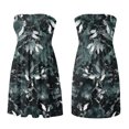 thumbnail image 6 of Sundresses for Women Strapless Sleeveless Smocked Ruffle Off Shoulder Floral Print Dress Boho Swing A-Line Punk Dress, 6 of 7