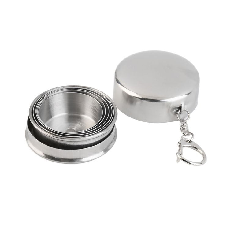 8Eninise 60ml Stainless Steel Telescopic Cup Travel Cup Camping Folding Collapsible Cup 