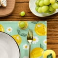 thumbnail image 7 of Sm:)e Daisy Floral Lemon Summer Placemats Set of 4, 12 x 18 Inch,Healthy Fruit Watercolor Rustic Botanic Table Cover for Party Picnic Dining Room Kitchen, 7 of 7