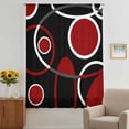 thumbnail image 3 of Black Red Sheer Curtains 108 Inches Extra Long, White Circle Geometric Abstract Texture Light Filering Curtains, Privacy Drapes Simi Floor to Veiling Curtain for Living Room Bedroom Window Treatment, 3 of 9