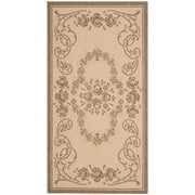 SAFAVIEH Courtyard Elena Traditional Floral Indoor/Outdoor Area Rug, 2'7" x 5', Natural/Brown