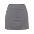 thumbnail image 3 of YUEJUIR Skorts for Women Women's Pocket Pants Solid Mid Waist Culottes Short Skirts Skinny Pants Athletic Skirt Athletic Skirts Women Skirts (Gray,XXXXXL), 3 of 4
