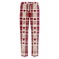 thumbnail image 3 of Fgvctg Men's Valentine's Day Pajamas Casual Sleepwear Wide Leg Pajama Love Heart Print High Waisted Pjs Pant Lightweight Spring Drawstring Lounge Pants with Pockets Wine XL, 3 of 4