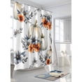 thumbnail image 3 of Fsddascl Thanksgiving Pumpkin Shower Curtain Set - Long 72" x 84" Washable Bathtub Curtain with 12 Hooks, Fall Orange Flowers Farm Waterproof Fabric Stall Shower Curtains for Bathroom/Bathtub Décor, 3 of 6