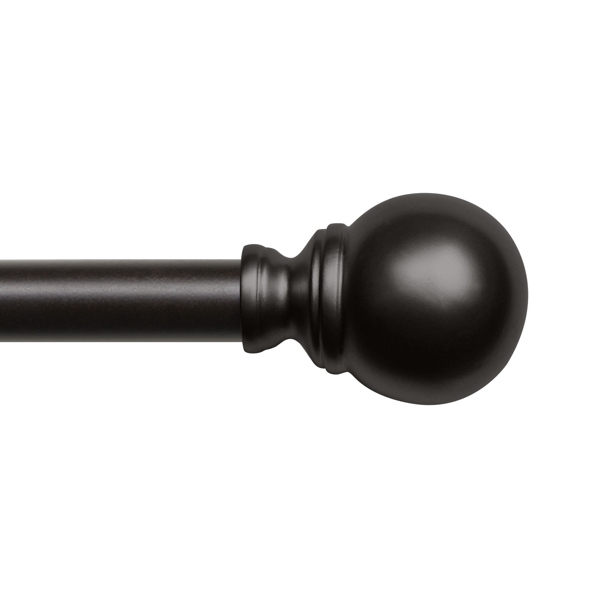 Exclusive Home Sphere 1" Curtain Rod and Finial Set, Matte Bronze, Adjustable 36"-72"