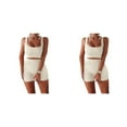 thumbnail image 1 of maskred 2 Pièces/set Jogging Femmes Gilet Shorts Polyester Crop Tops Pantalons Kit Blanc S 2Set, 1 of 6