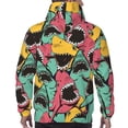 thumbnail image 7 of Naloa Angry Shark Pattern Men's Casual Hooded Collar Drawstring Hoodies Pullover Sweatshirts Casual Long Sleeve Shirts-XX-Large, 7 of 7