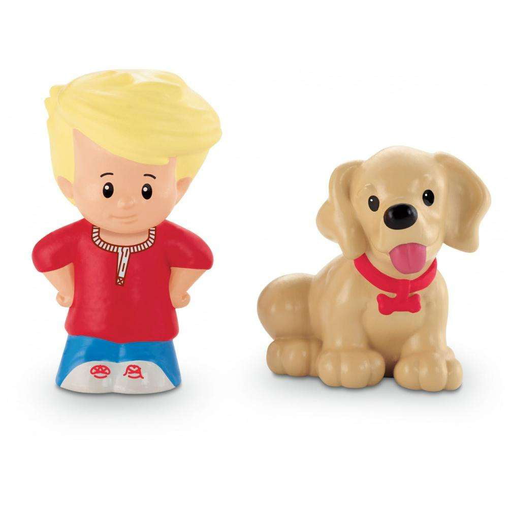 Fisher Price Little People Figure Eddie & Dog Puppy Pet Animal Figures Kids Toys 
