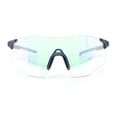 thumbnail image 6 of Photochromic Clear to Dark Mirrored Sport Shield Wrap Rimless Sunglasses [Slate Blue - Purple Mirror], 6 of 9