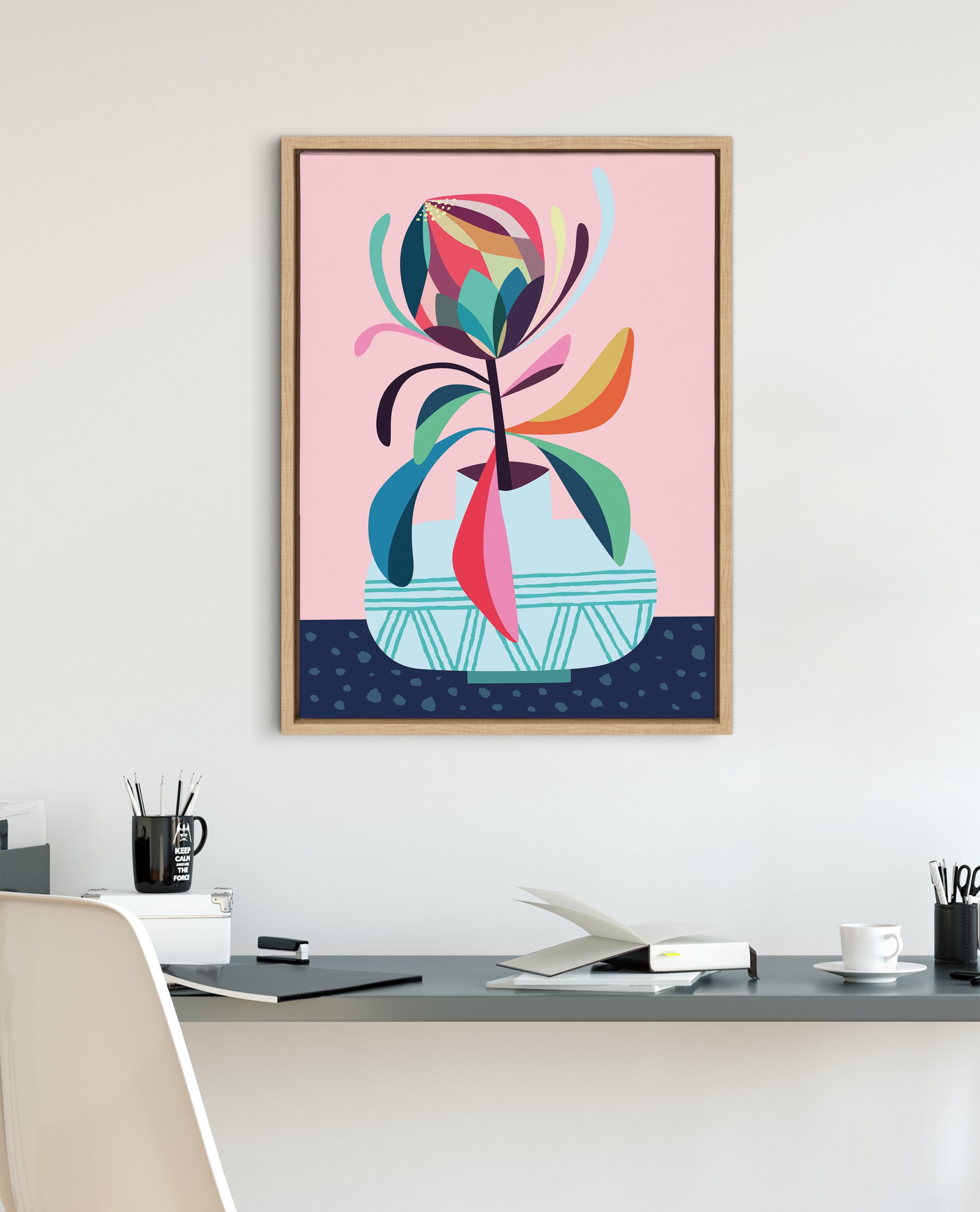 Kate and Laurel Words, Black Framed Canvas Art Print, 18x24