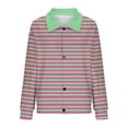 thumbnail image 5 of TKLPEHG Women's Fall Cardigan Sweaters Coats Ribbed Knit Striped Casual Lapel Jackets Long Sleeve Button Winter Trendy Outfits (Hot Pink,S), 5 of 5