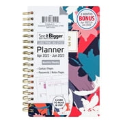 See It Bigger Monthly/Weekly Planner, April 2022 - June 2023, 4.5" x 6.5" Floral