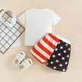 thumbnail image 6 of Coerni 4th of July Toddler Baby Boy Outfit Short Sleeve Crewneck Tee Tops American Flag Shorts Independence Day Clothes Set, 6 of 9