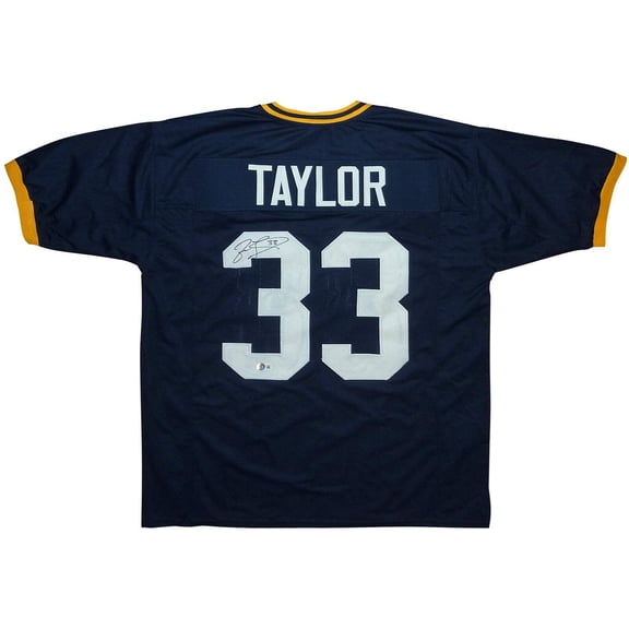 Jason Taylor Autographed Akron Zips (Blue #33) Custom Jersey - JSA