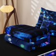 thumbnail image 6 of Manfei Sports Car Print Zipper Twin Comforter Sets with Fitted Sheet and 2 Pillowcases,Speed Games Zipper Bedding Set,Blue,Black Reversible,4pcs, 6 of 8