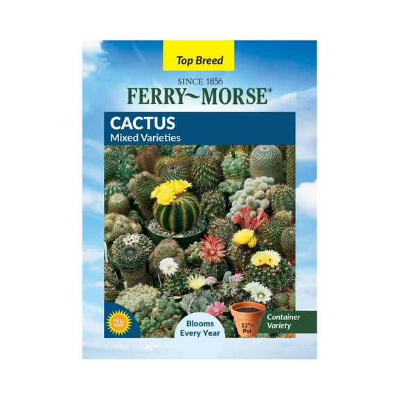 Ferry-Morse 120MG Cactus Mixed Varieties Perennial Flower Seeds, Full Sun