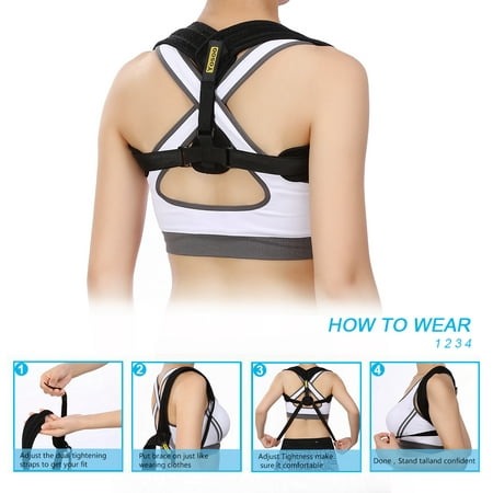 VGEBY Back Posture Corrector Clavicle Brace for Women Men - Effective & Comfortable Best for Slouching Hunching - Discreet & Adjustable Offers Good Upper Back Neck Shoulder Support for Pain (Best Otc For Neck Pain)