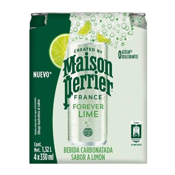 Bebida carbonatada Maison Perrier sabor limón 4 latas con 330 ml c/u
