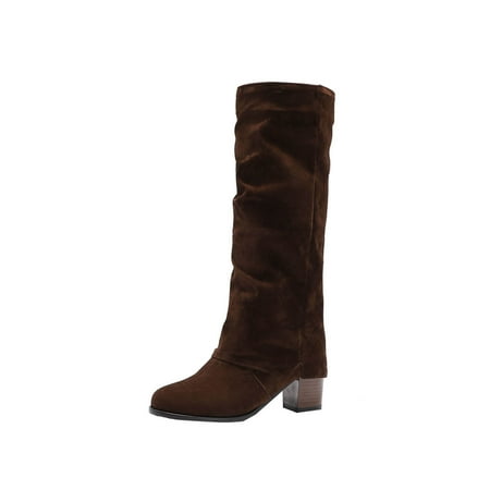 

Boots for Women Autumn and Winter Thick High-Heeled Casual Sleeve High-Barrel Boots Knight Boots Women S Boots